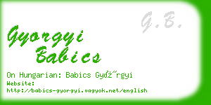 gyorgyi babics business card